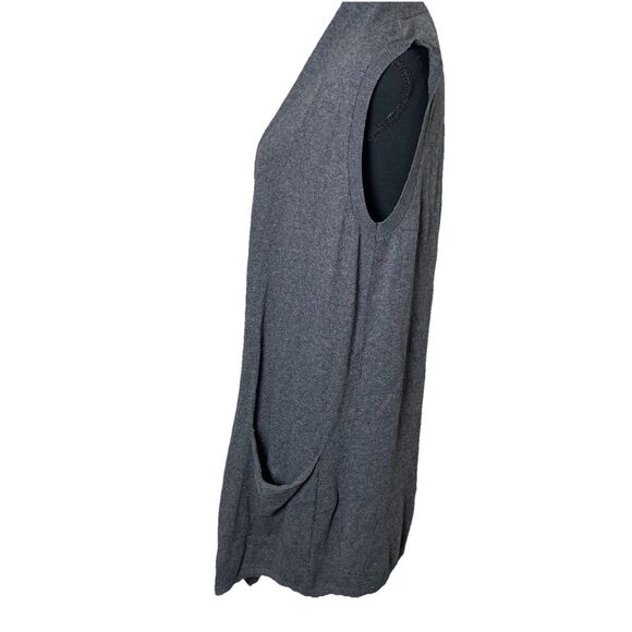Calvin Klein Women’s Sleeveless Open Front Cardigan Long Vest Gray XS - Picture 2 of 5